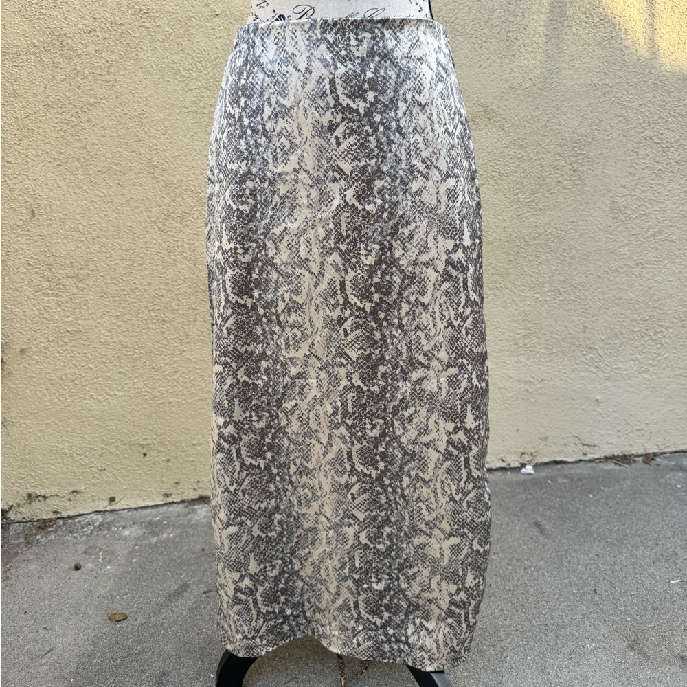 Snake Print Maxi Skirt
